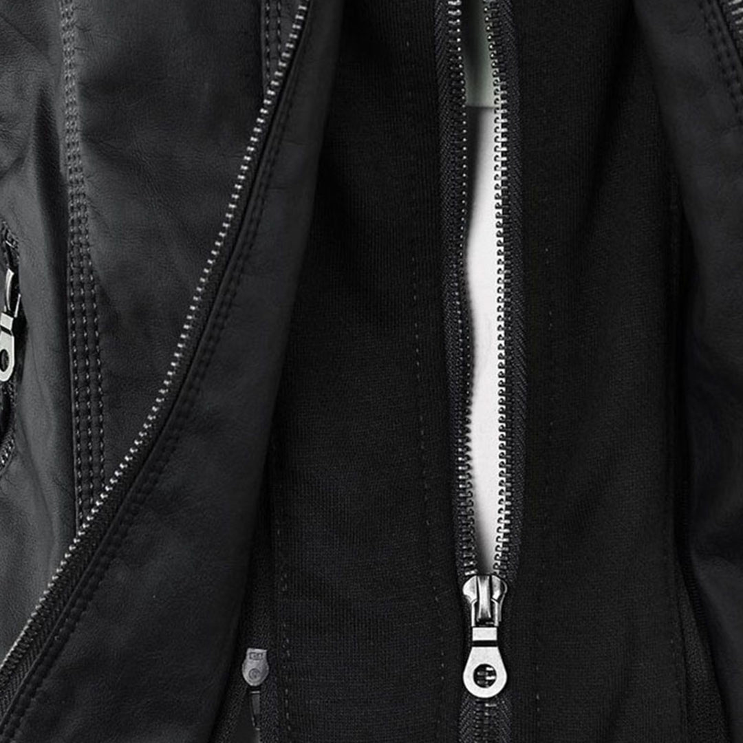Keil™ - Stylische Lederjacke mit Kapuze