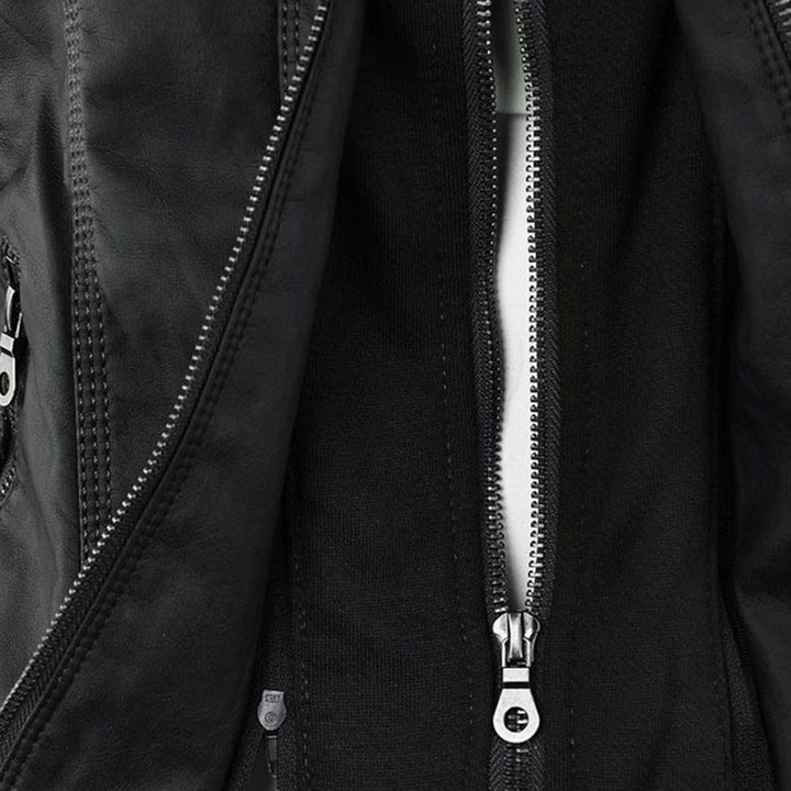 Keil™ - Stylische Lederjacke mit Kapuze