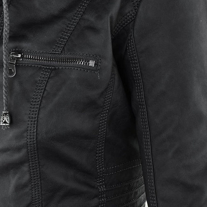 Keil™ - Stylische Lederjacke mit Kapuze