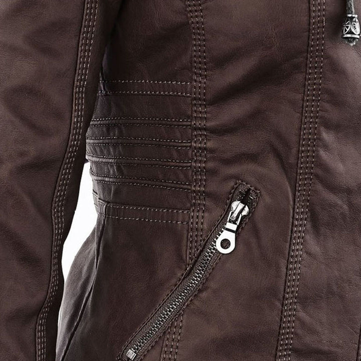 Keil™ - Stylische Lederjacke mit Kapuze
