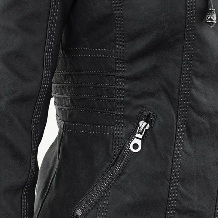 Keil™ - Stylische Lederjacke mit Kapuze