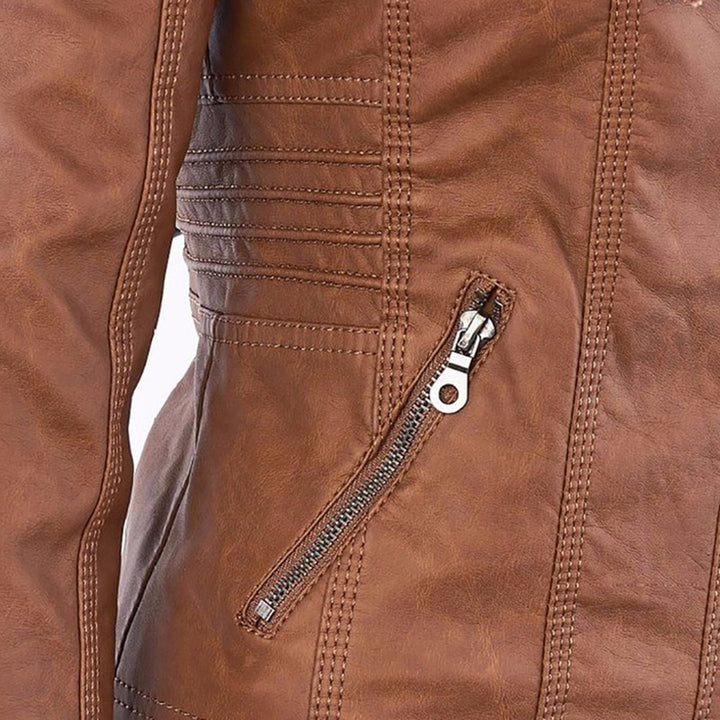 Keil™ - Stylische Lederjacke mit Kapuze