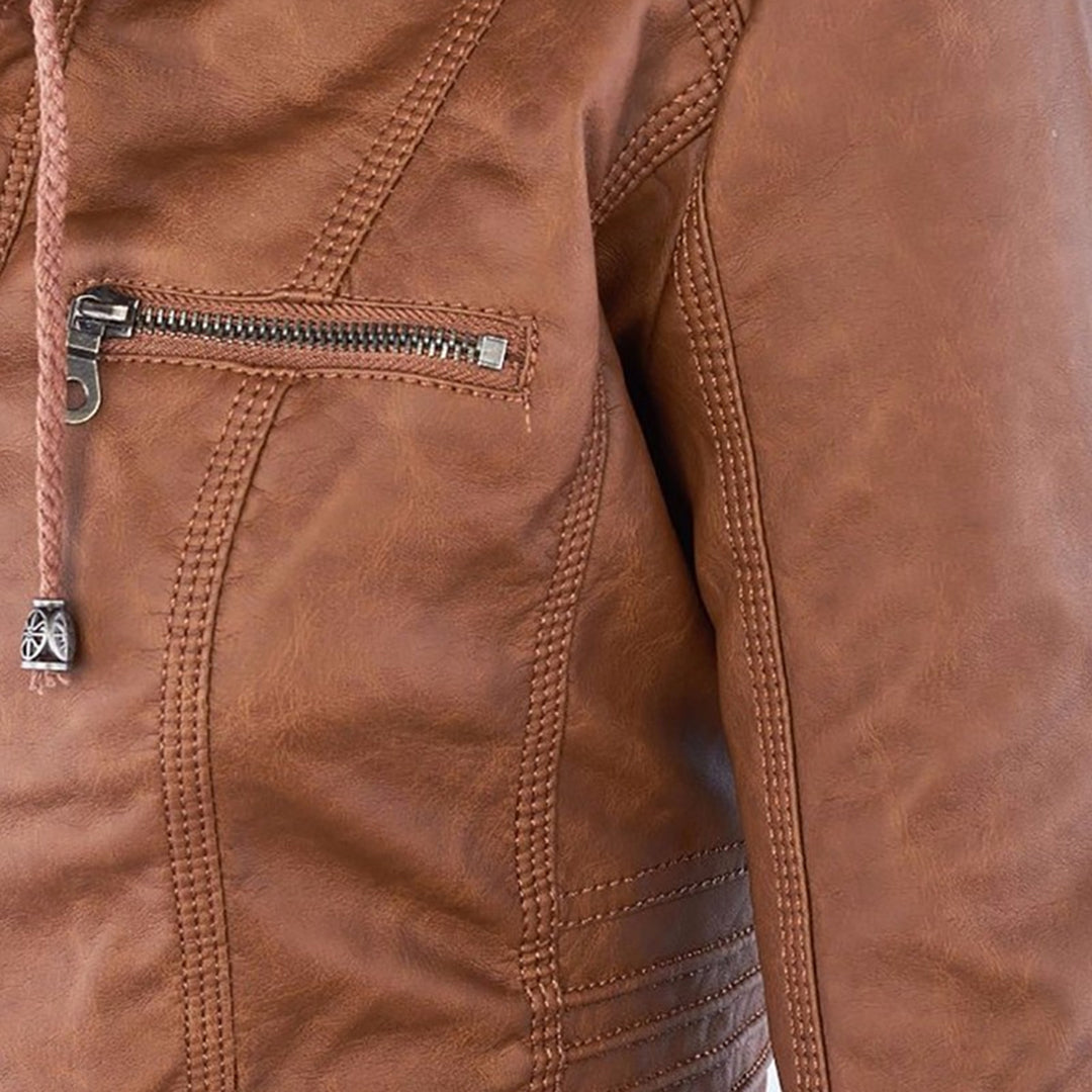Keil™ - Stylische Lederjacke mit Kapuze