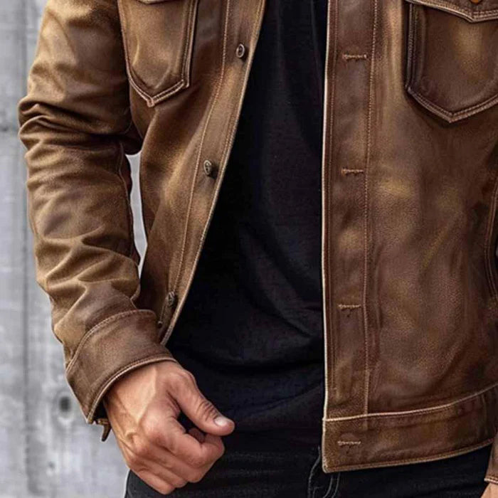 Caro™ - Ikonische Vintage-Lederjacke für exzentrischen Stil