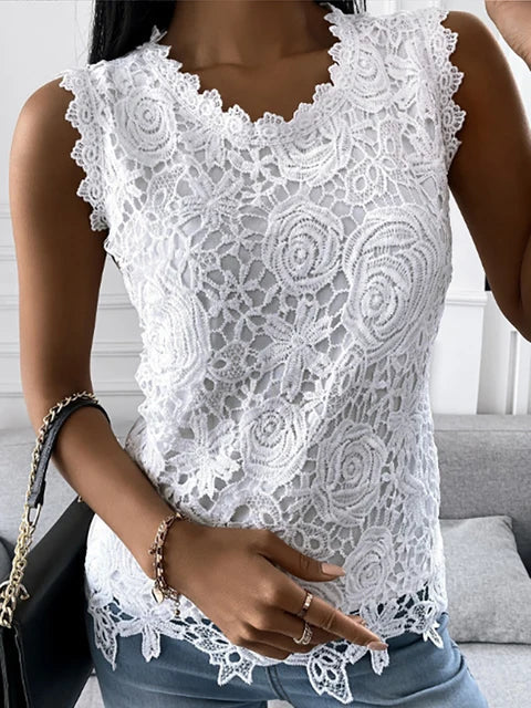Elegantes Damen-Spitzentop im Vintage-Stil - bringt klassischen Charme in Ihren Look