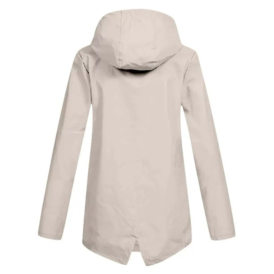 Lange wasserdichte Damenjacke mit Kapuze - FRANCINE, Stil und Eleganz für jede Gelegenheit!