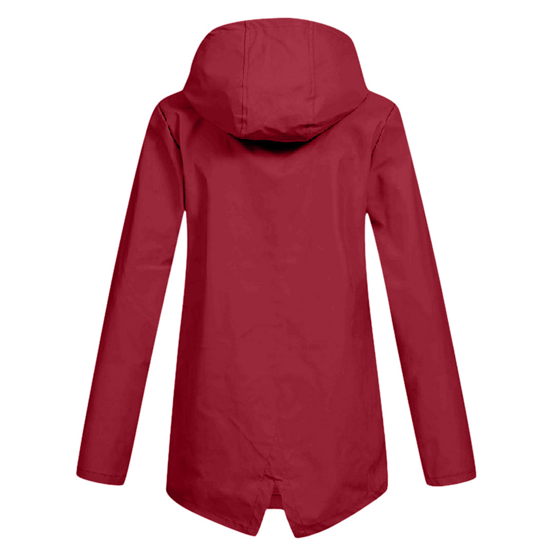 Lange wasserdichte Damenjacke mit Kapuze - FRANCINE, Stil und Eleganz für jede Gelegenheit!