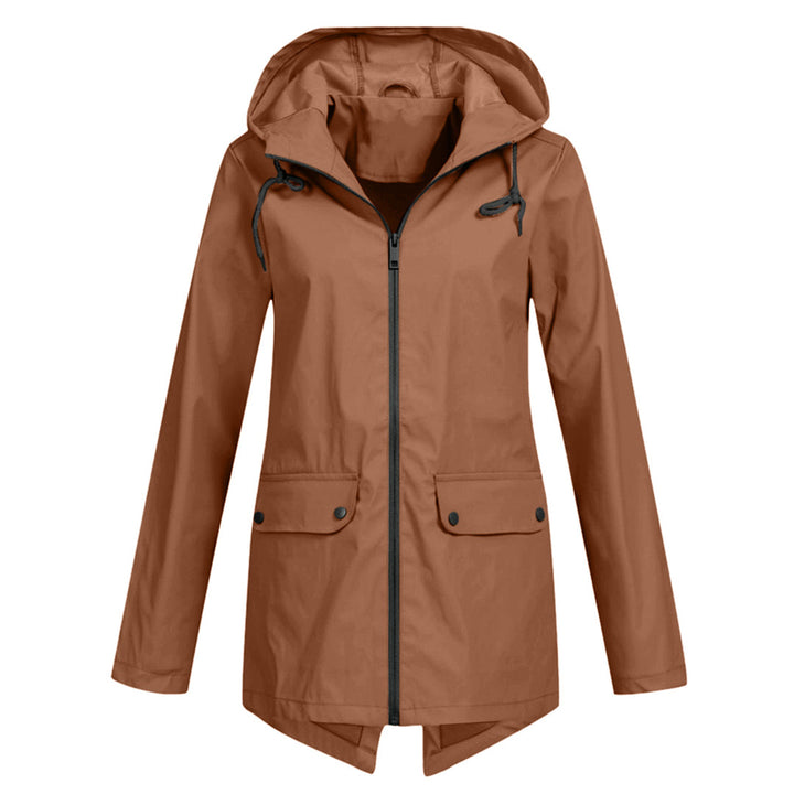 Lange wasserdichte Damenjacke mit Kapuze - FRANCINE, Stil und Eleganz für jede Gelegenheit!