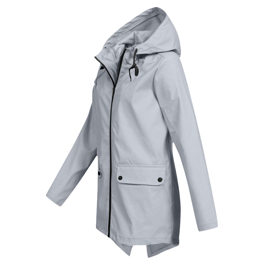 Lange wasserdichte Damenjacke mit Kapuze - FRANCINE, Stil und Eleganz für jede Gelegenheit!