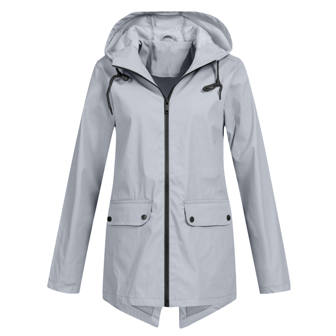 Lange wasserdichte Damenjacke mit Kapuze - FRANCINE, Stil und Eleganz für jede Gelegenheit!