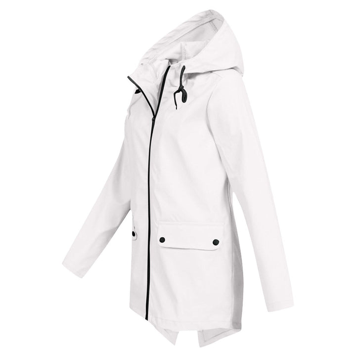 Lange wasserdichte Damenjacke mit Kapuze - FRANCINE, Stil und Eleganz für jede Gelegenheit!