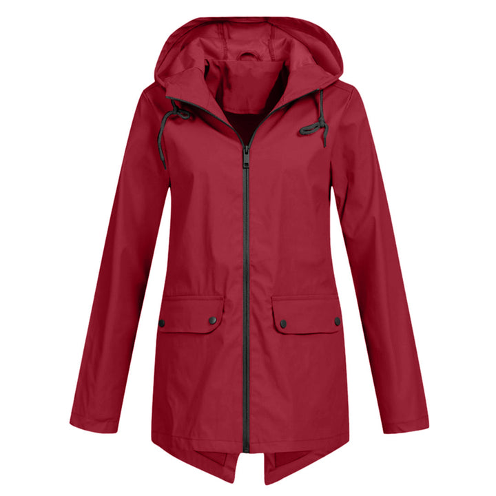 Lange wasserdichte Damenjacke mit Kapuze - FRANCINE, Stil und Eleganz für jede Gelegenheit!