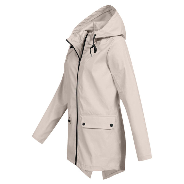 Lange wasserdichte Damenjacke mit Kapuze - FRANCINE, Stil und Eleganz für jede Gelegenheit!