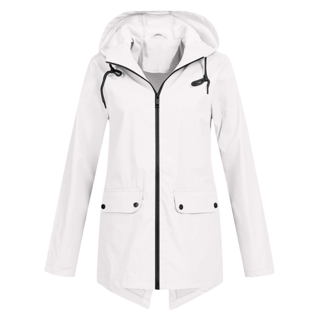 Lange wasserdichte Damenjacke mit Kapuze - FRANCINE, Stil und Eleganz für jede Gelegenheit!