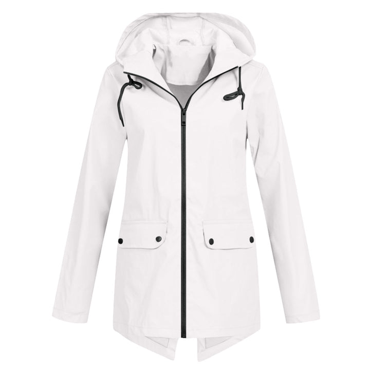 Lange wasserdichte Damenjacke mit Kapuze - FRANCINE, Stil und Eleganz für jede Gelegenheit!