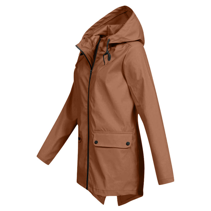 Lange wasserdichte Damenjacke mit Kapuze - FRANCINE, Stil und Eleganz für jede Gelegenheit!