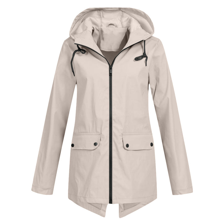 Lange wasserdichte Damenjacke mit Kapuze - FRANCINE, Stil und Eleganz für jede Gelegenheit!