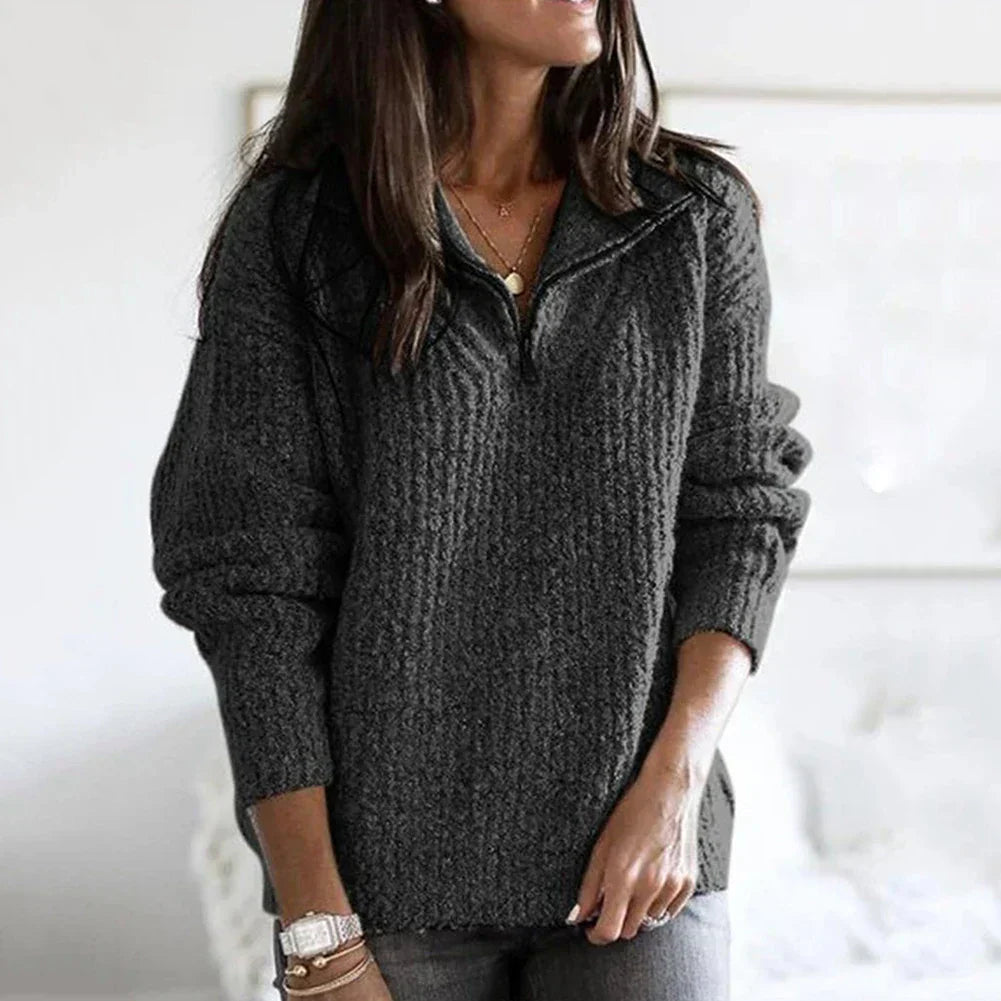 Eleganter Damenpullover mit Reißverschluss - perfekt für jede Gelegenheit