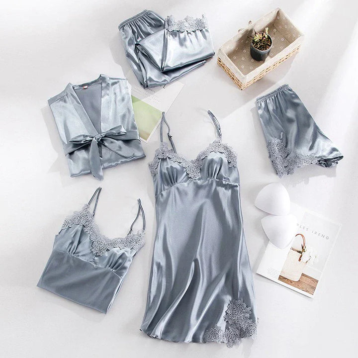 Set di Pigiami in Satin Graziosa™ - Comfort e Stile Avvolgenti