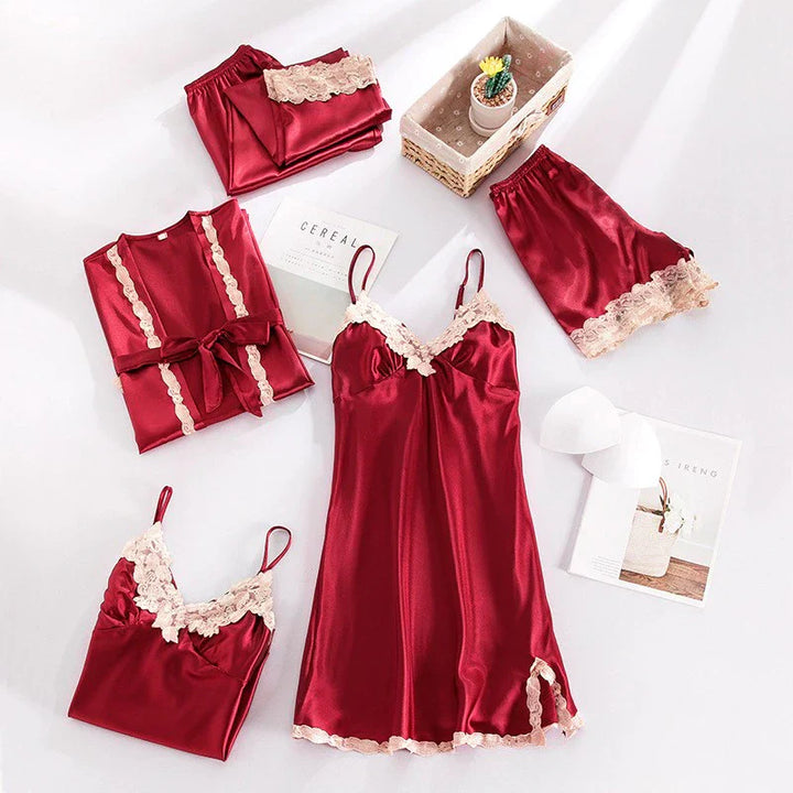Set di Pigiami in Satin Graziosa™ - Comfort e Stile Avvolgenti