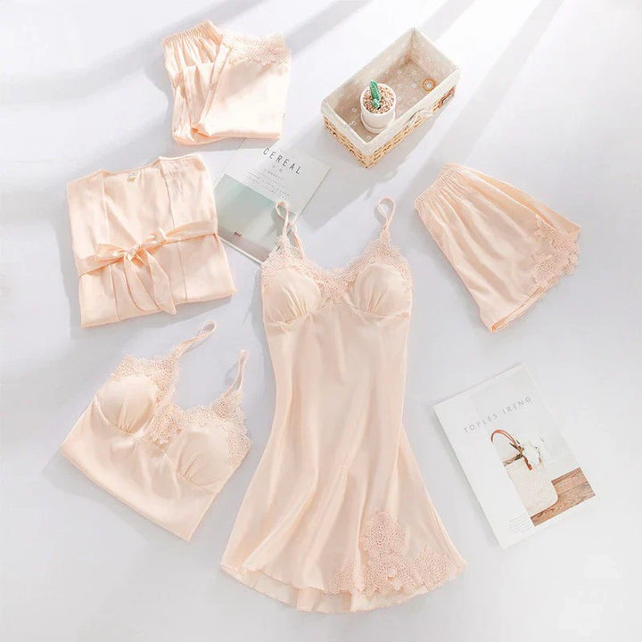 Set di Pigiami in Satin Graziosa™ - Comfort e Stile Avvolgenti