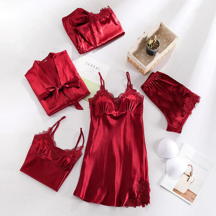 Set di Pigiami in Satin Graziosa™ - Comfort e Stile Avvolgenti