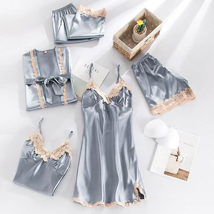 Set di Pigiami in Satin Graziosa™ - Comfort e Stile Avvolgenti