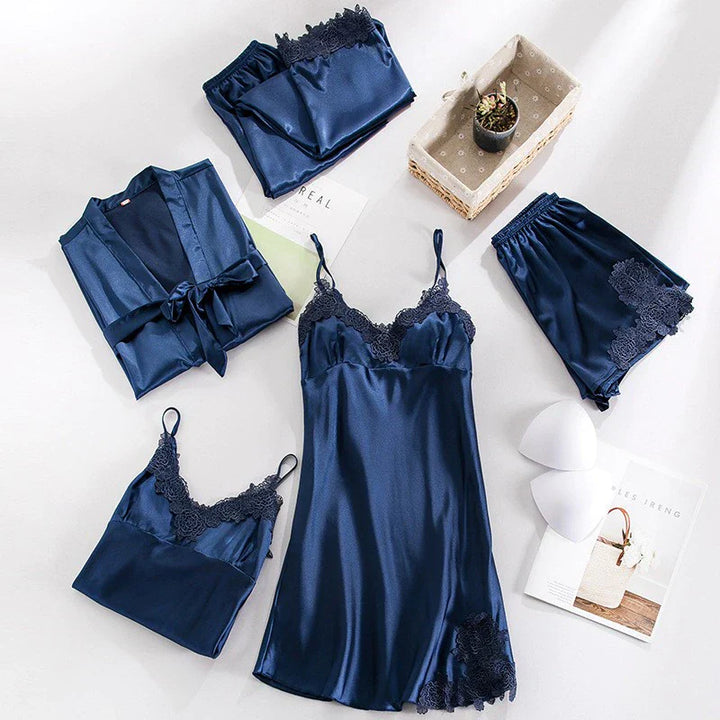 Set di Pigiami in Satin Graziosa™ - Comfort e Stile Avvolgenti