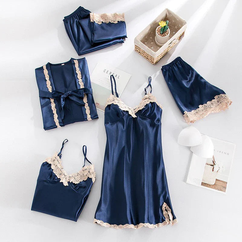 Set di Pigiami in Satin Graziosa™ - Comfort e Stile Avvolgenti
