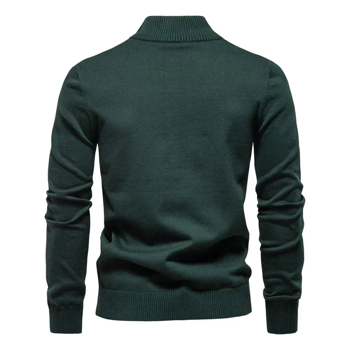 Nowoczesny stylowy męski sweter z dzianiny z zamkiem na suwak