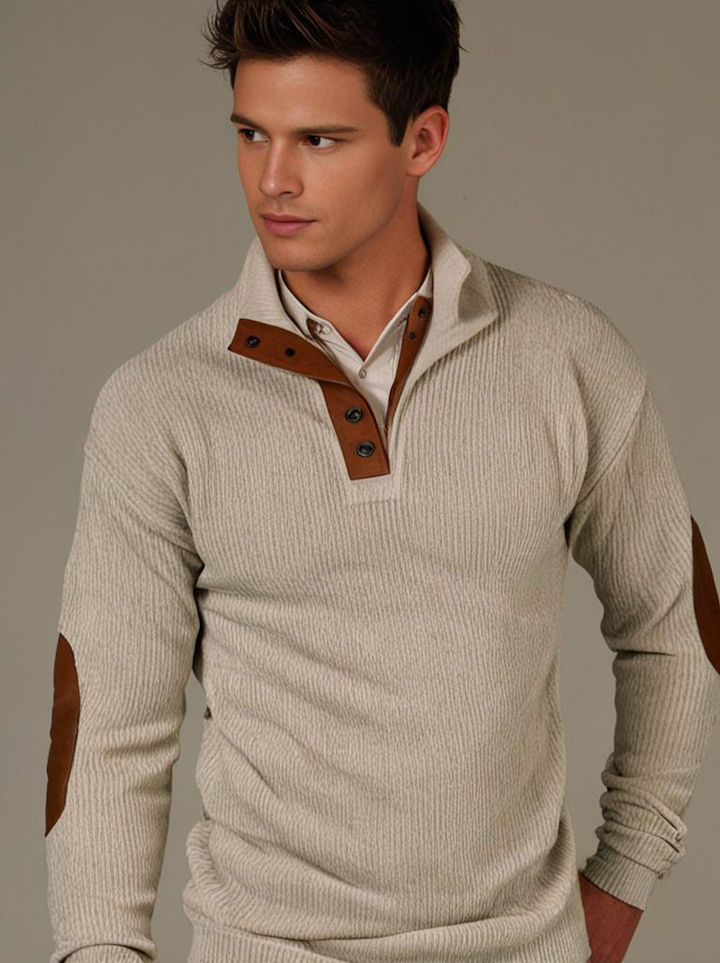 Modischer Herren-Rippenstrickpullover - Alltagsklassiker