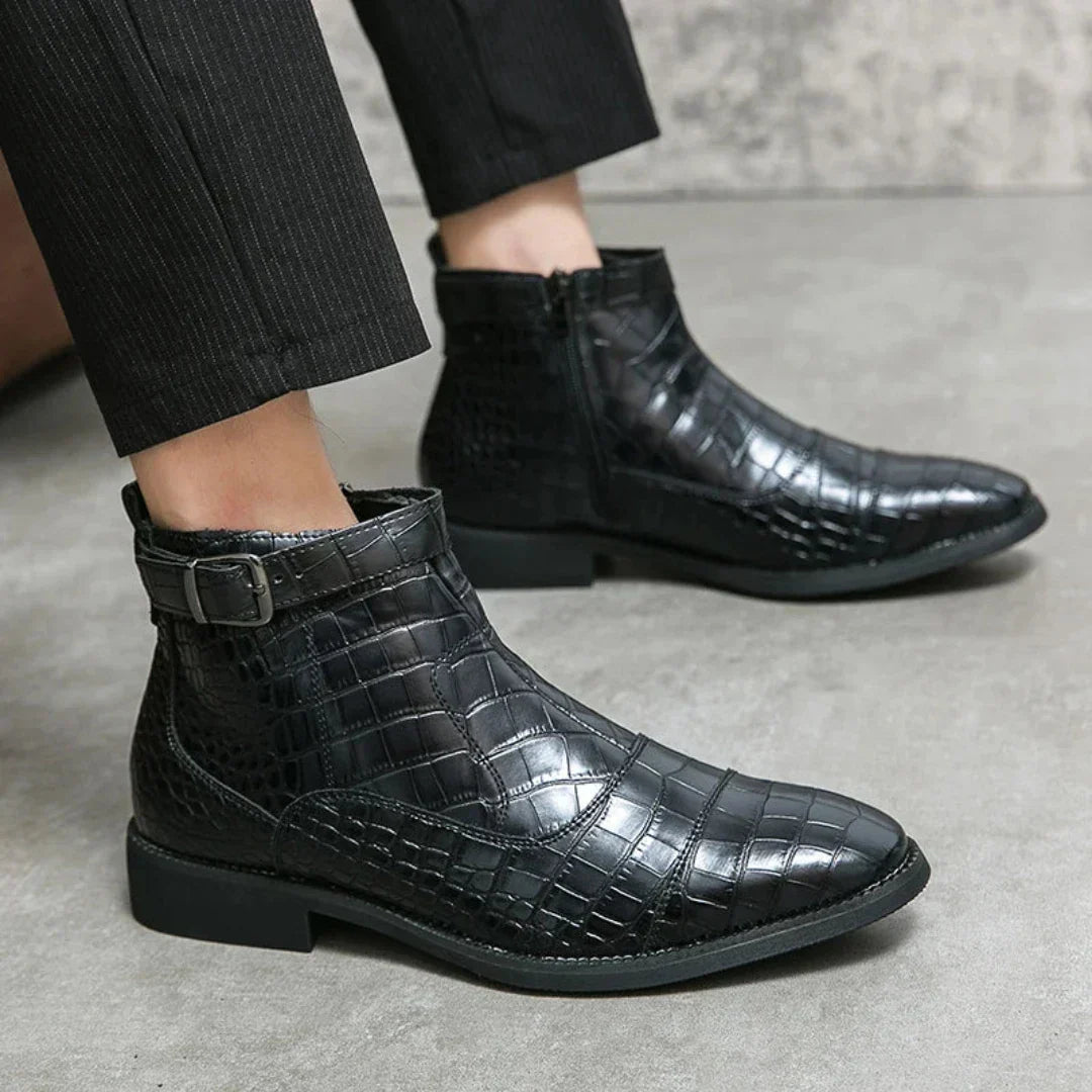 Eleganckie męskie skórzane buty Chelsea na wyjątkowe okazje