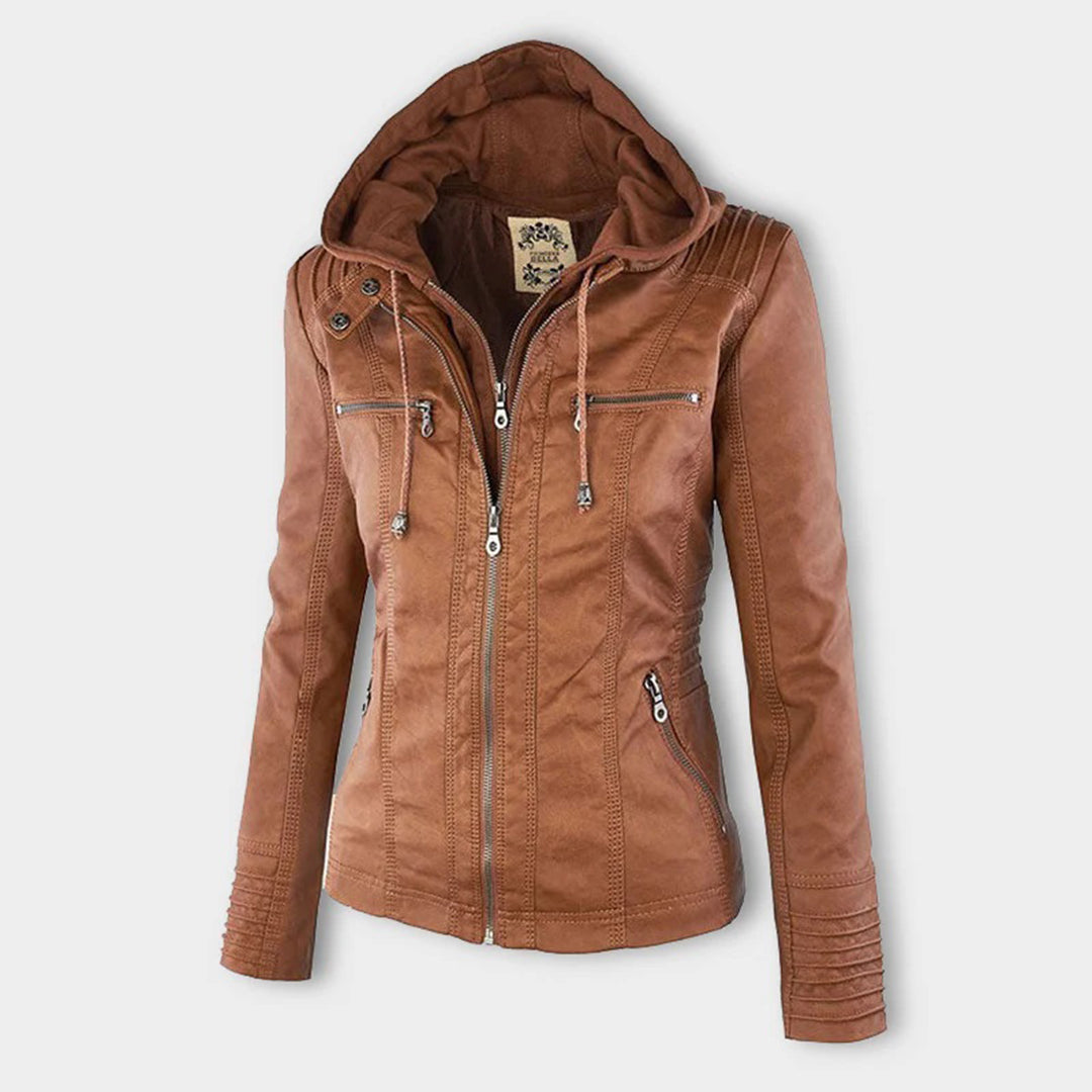 Keil™ - Stylische Lederjacke mit Kapuze