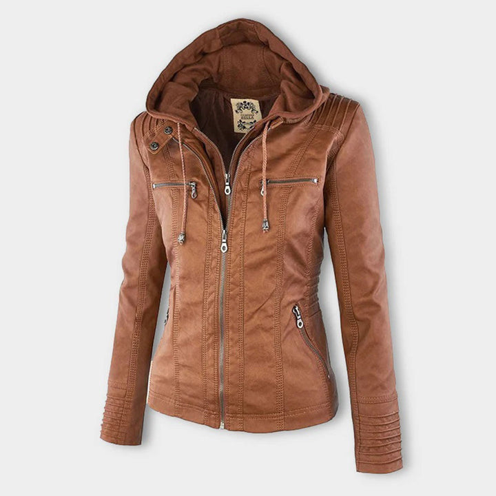 Keil™ - Stylische Lederjacke mit Kapuze