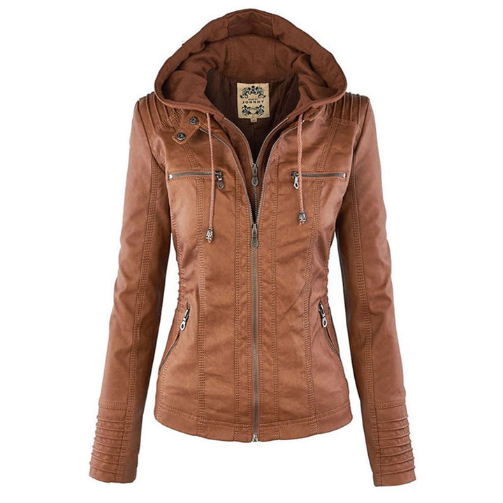 Keil™ - Stylische Lederjacke mit Kapuze