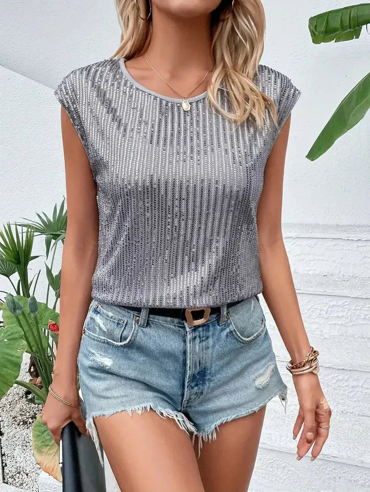 Stilvolle elegante Damenbluse mit Glitzer - die perfekte Wahl für jeden Anlass