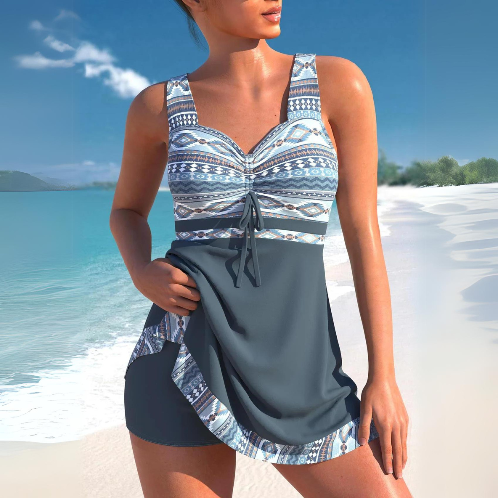 Yvette | Chic nautische bikini met verfijnde streepdetails voor een stijlvolle look