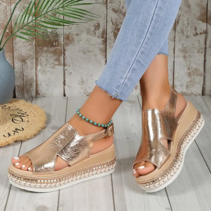 Gabriela™ - Elegante Keilsandalen mit schicker Knöchelschnalle