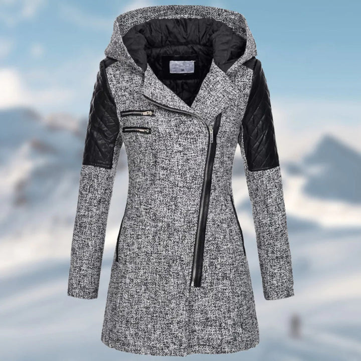 Riley - Stylischer langer Damen-Wintermantel mit Kapuze