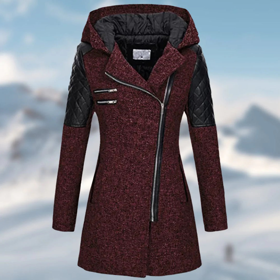 Riley - Stylischer langer Damen-Wintermantel mit Kapuze