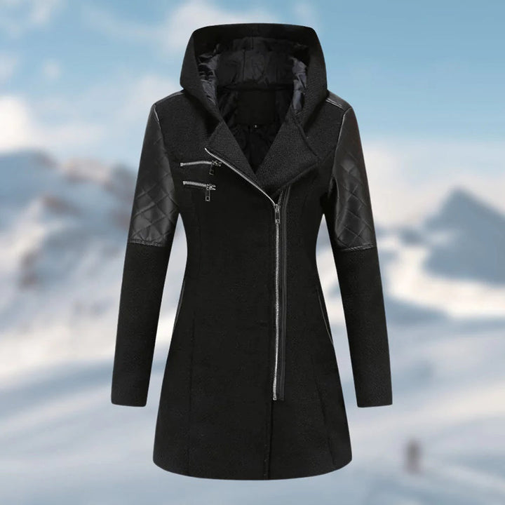 Riley - Stylischer langer Damen-Wintermantel mit Kapuze
