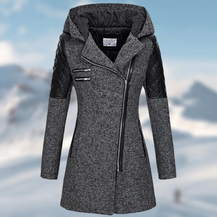 Riley - Stylischer langer Damen-Wintermantel mit Kapuze