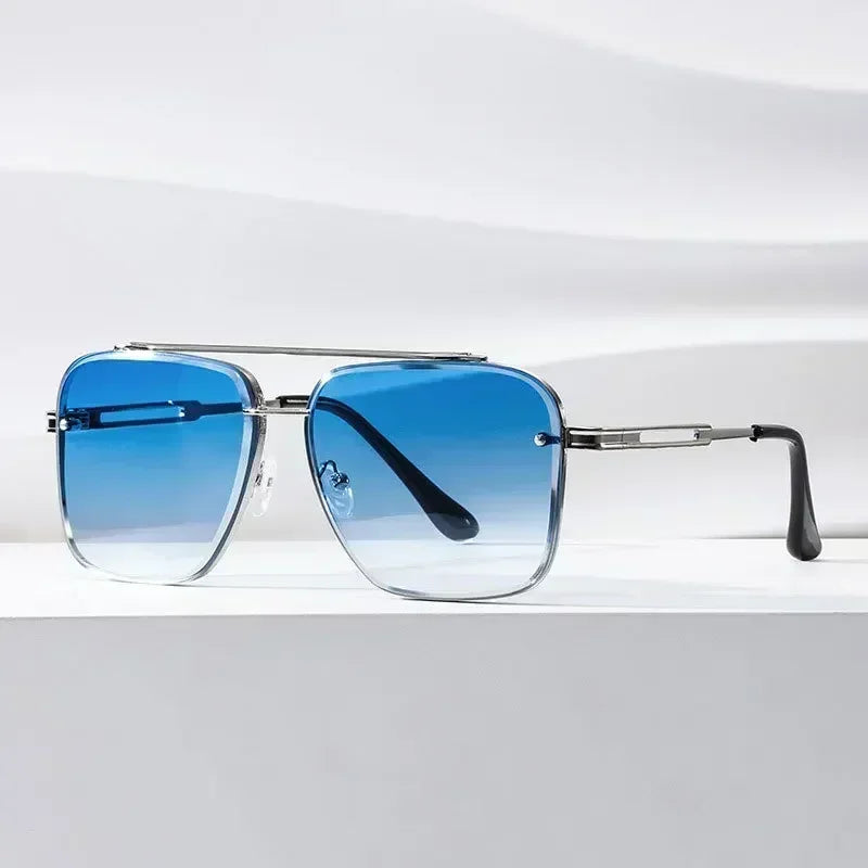 Elegante Aviator-Sonnenbrille für Männer in modernem, quadratischem Design