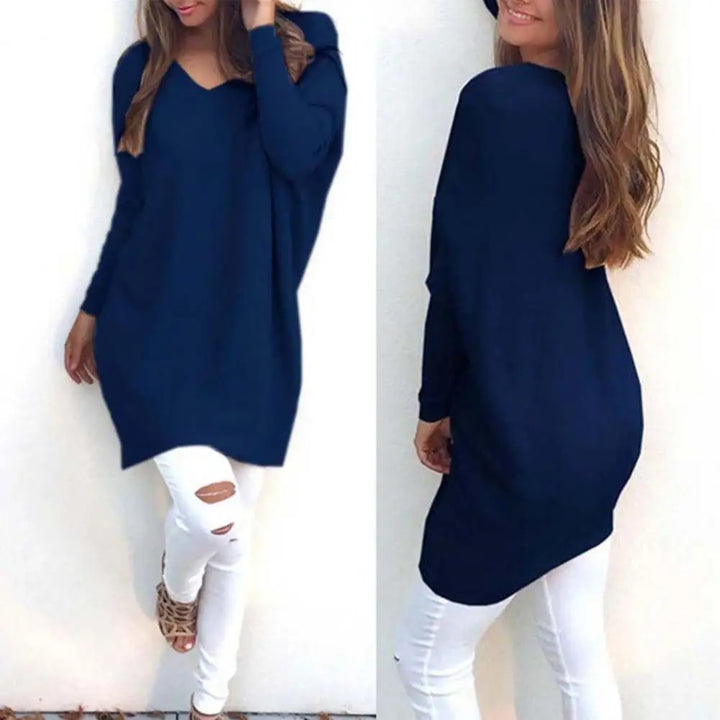 Modischer mittellanger Damenpullover für einen eleganten und stilvollen Look