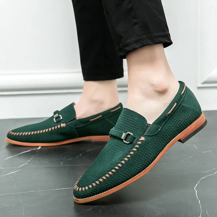 Stylowe męskie skórzane buty z eleganckiego wysokiej jakości materiału