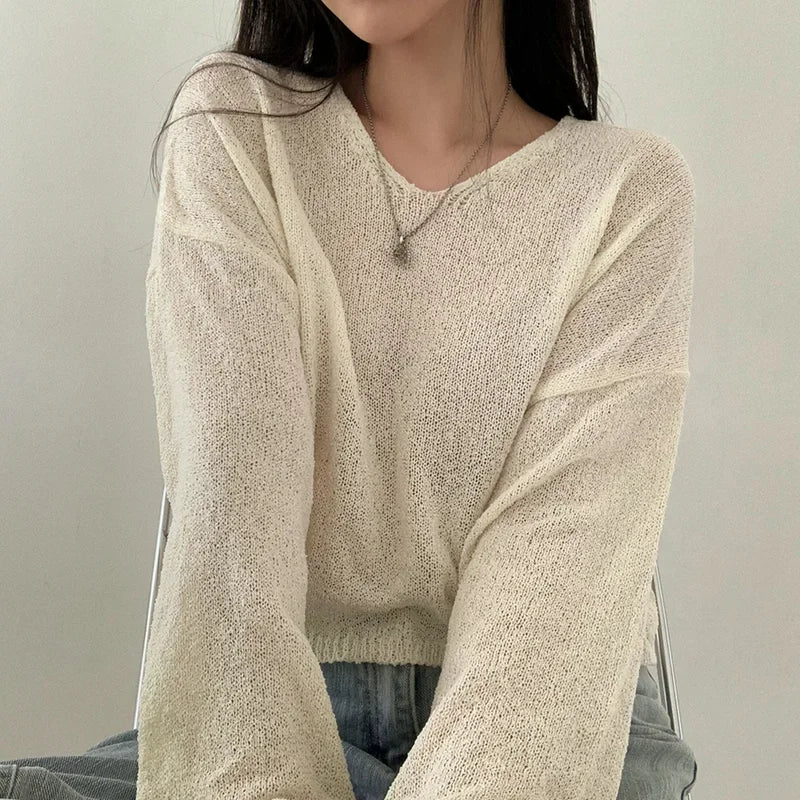Bequemes langärmeliges Damen-Top im lässigen Stil