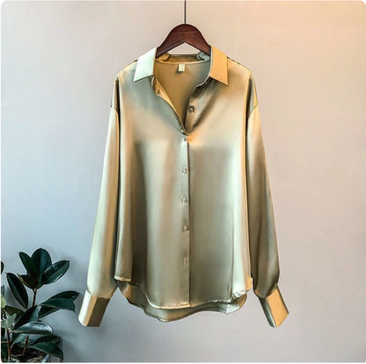Sonia™ - Elegante Camicetta in Raso a Maniche Lunghe