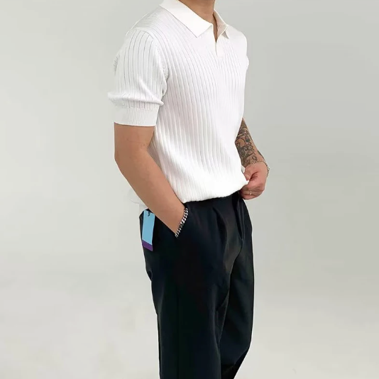 Elegantes Herren-Poloshirt aus Baumwolle mit modischem Florence-Design