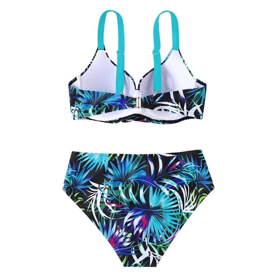 Dyanne | Conjunto de Bikini Alto con Estampado Tropical para un Look Veraniego Inigualable