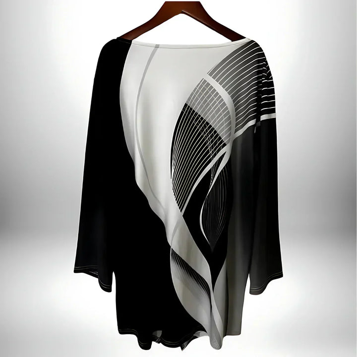 Elegantes geometrisches Langarm-Top für Damen - eine stilvolle und modische Option für jede Gelegenheit